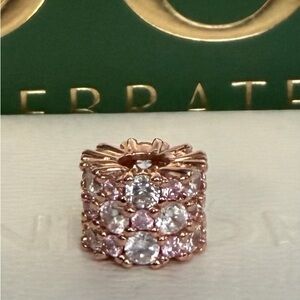 Pandora Rose Gold Sparkling Soft Pink And Clear CZ Charm